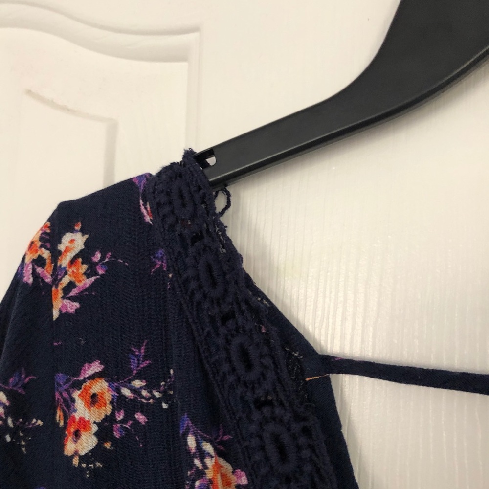 3 FOR $15! XHILARATION | NAVY FLORAL LACE PLAYSUIT - Picture 7 of 7